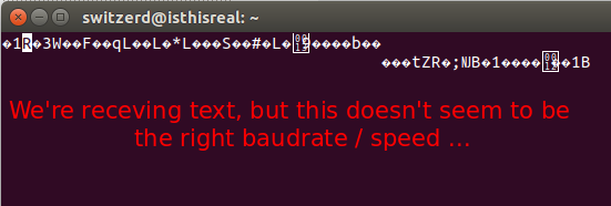 Gibberish due to bad baudrate