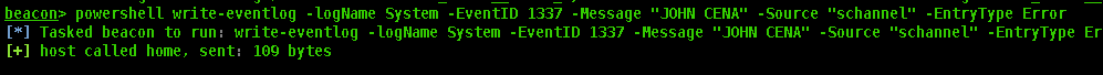 write-eventlog output